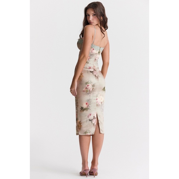 NEW House of CB Venus Dress Vintage Cream Flower Print Large+ (XL) - Picture 3 of 17